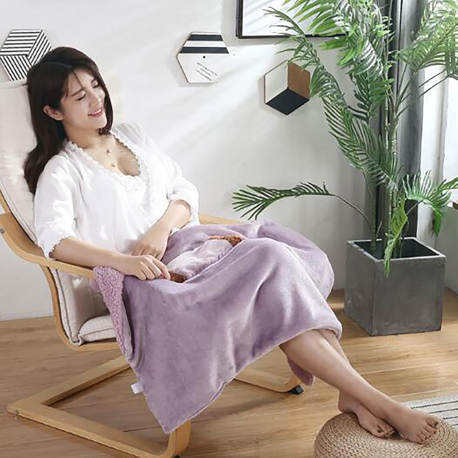 Cordless Heated Blanket for Car Office Travel