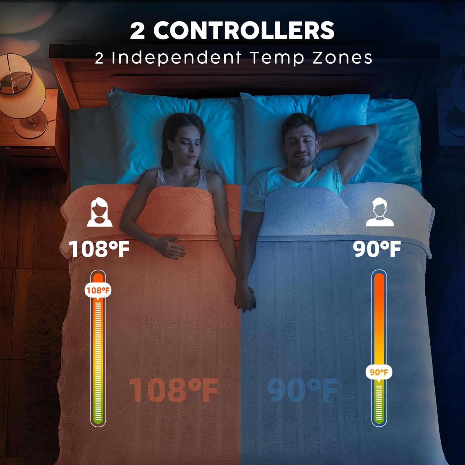 HYLEORY Heated Throw Blanket with 3 Heat Levels and 4H Timer