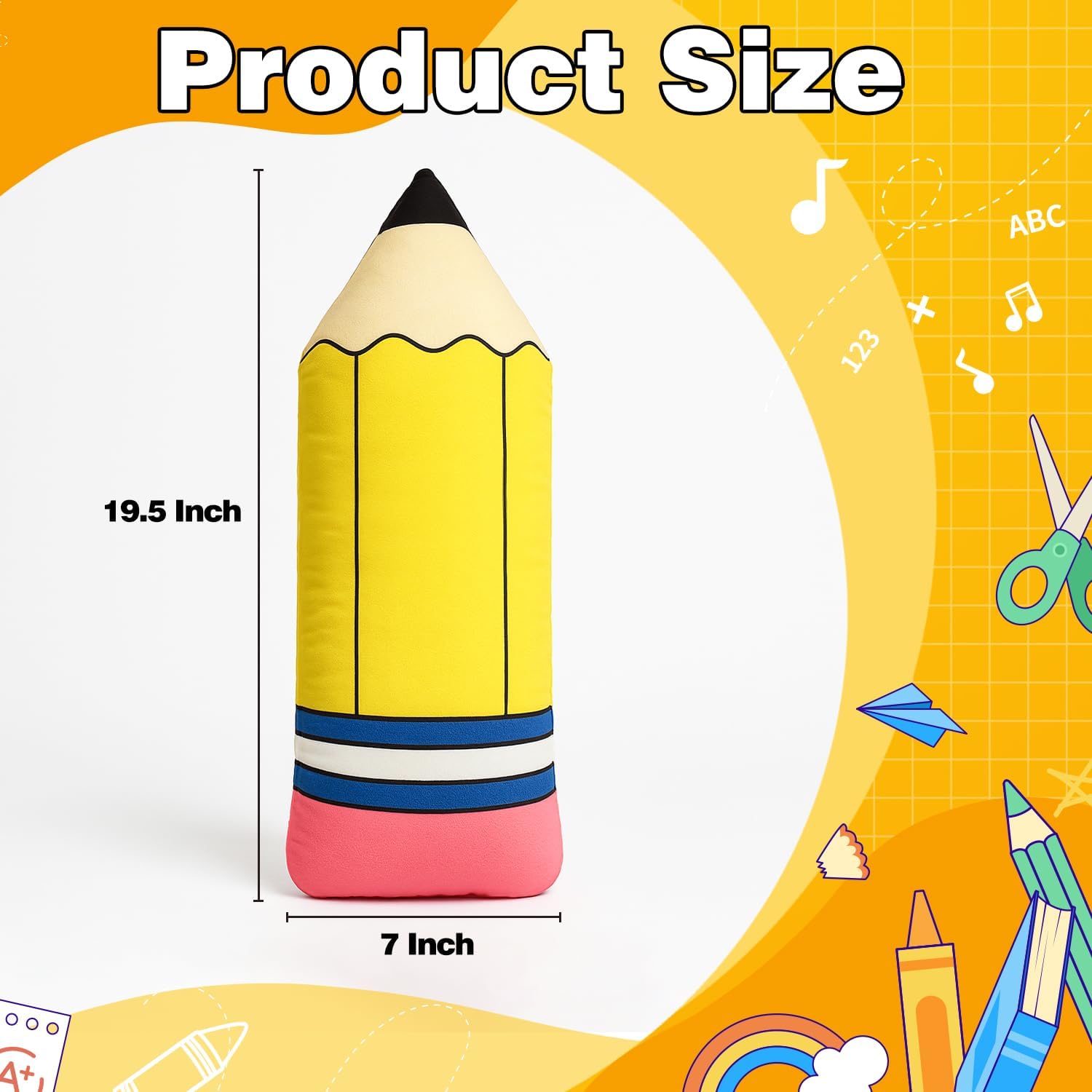 Aymolas Cute Pencil Shaped Plush Pillow for Kids