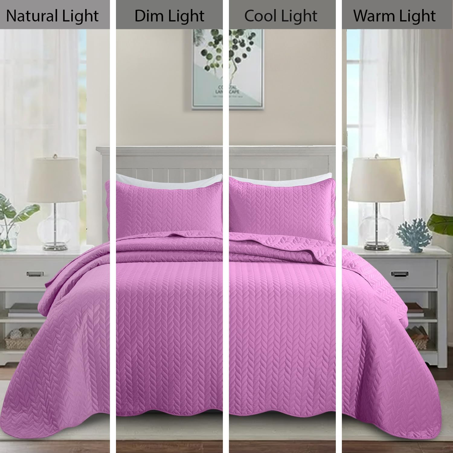 IR Imperial Rooms Queen Quilt Bedding Set Purple 90x96