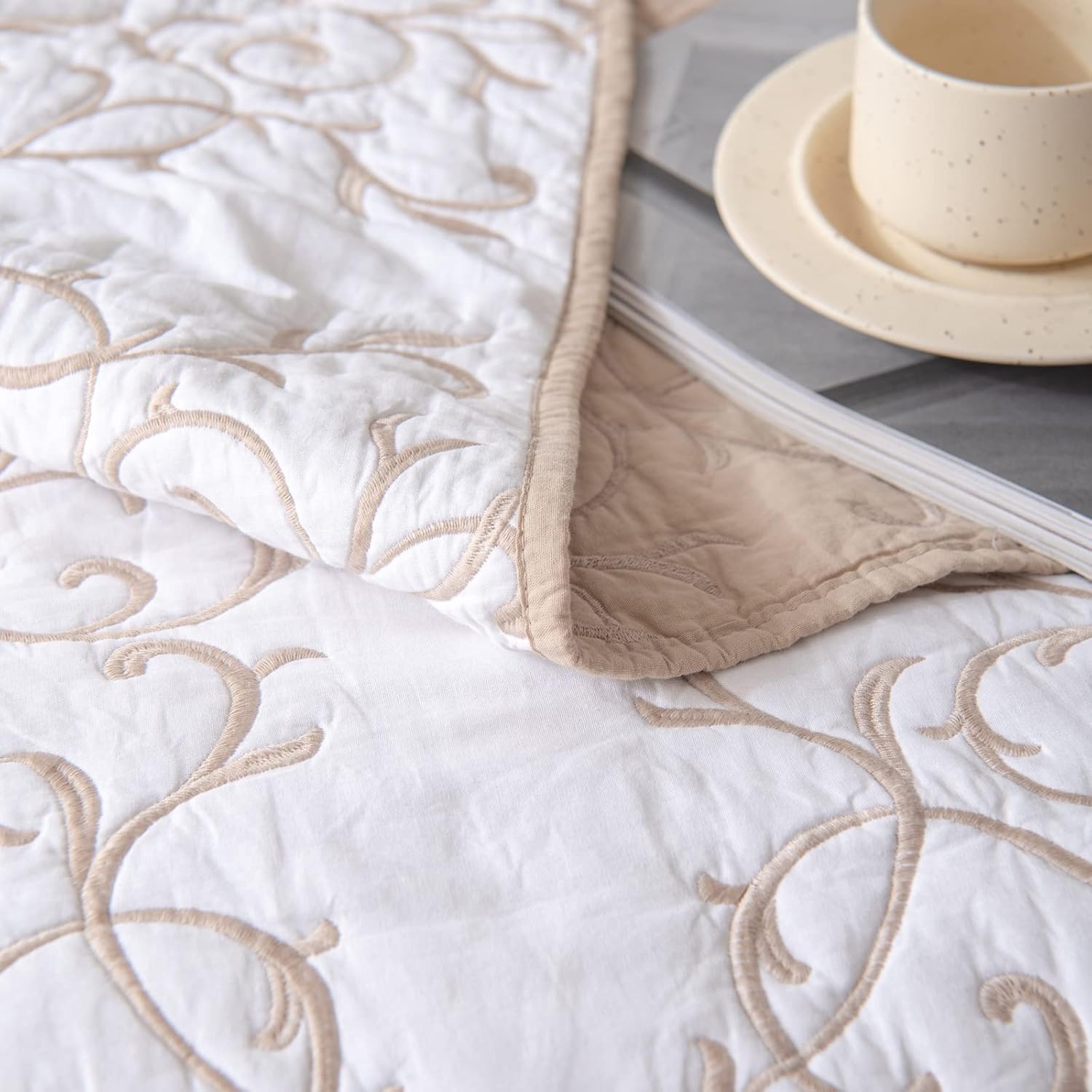 ROOMLIFE Country Quilt Bedspread Set King Size 1