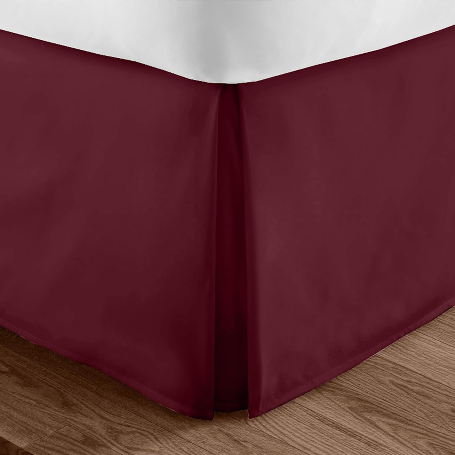 300-Thread-Count Cotton Twin Bed Skirt in Burgundy