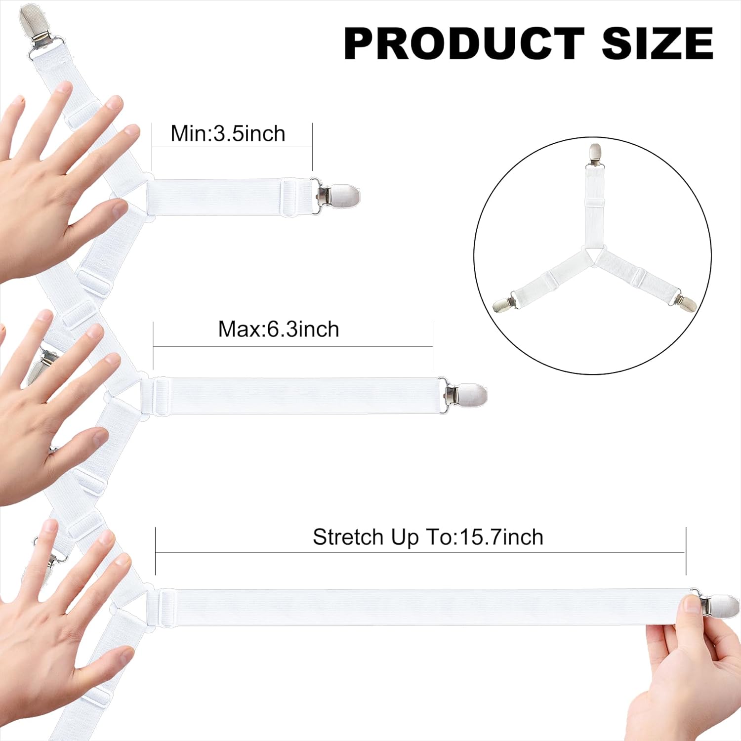 LINTINLOO Sheet Holders 4 Pack White Adjustable 1