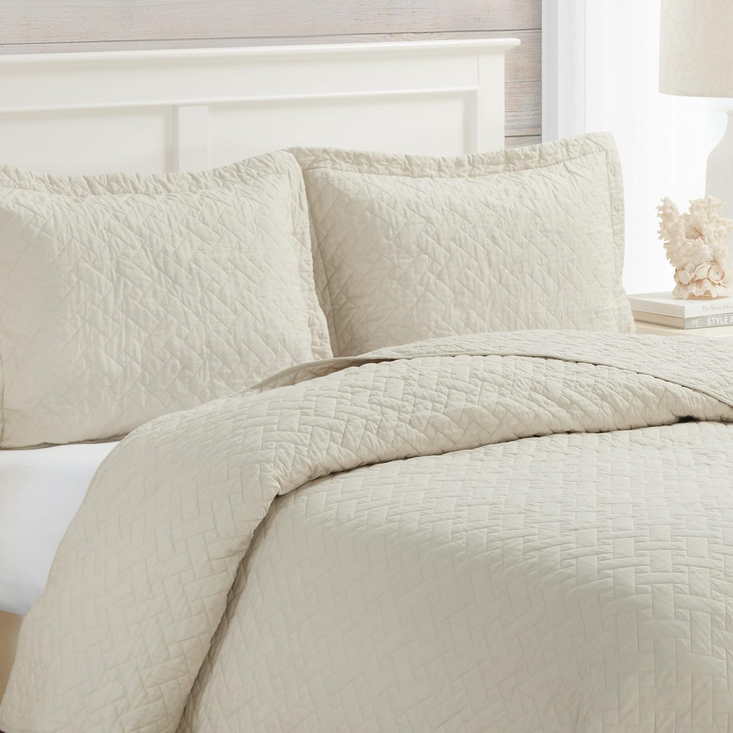 Tommy Bahama Queen Quilt Set Chevron Dune 1