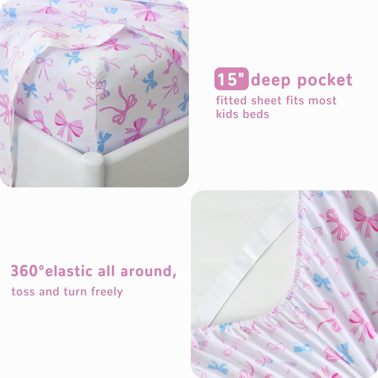 Softan Kids Bowknot Sheet Set 4 Piece