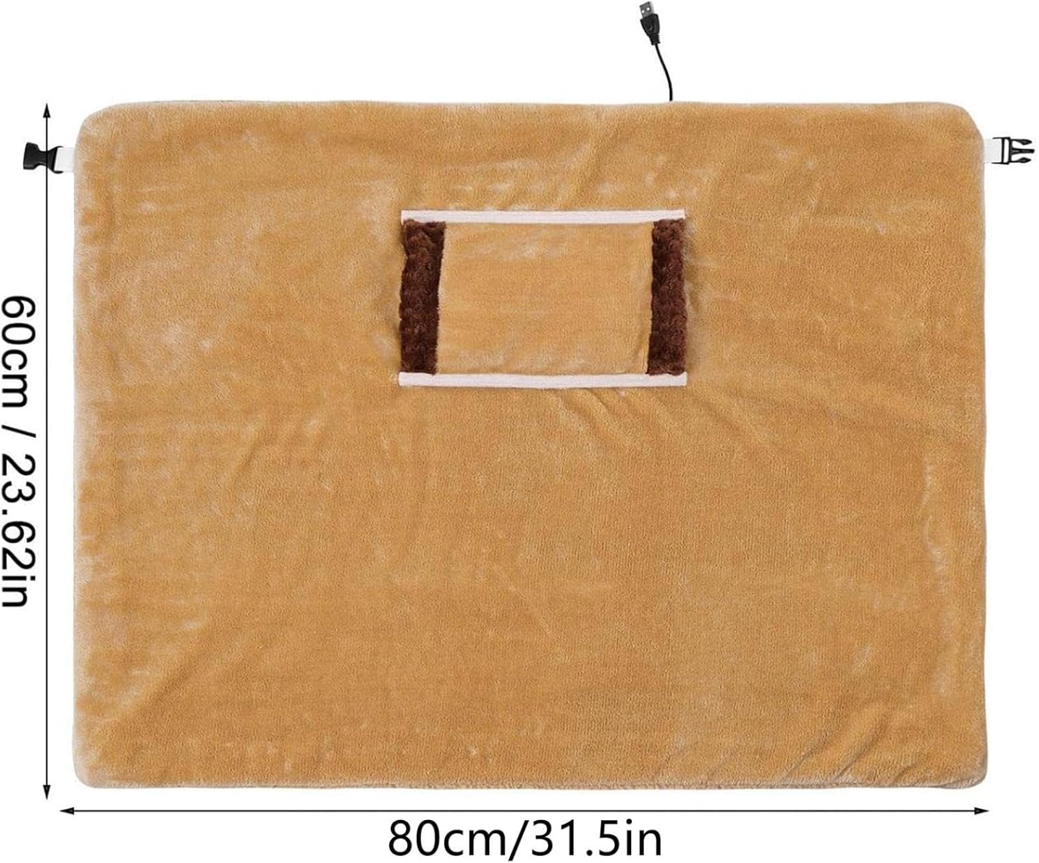 USB Heated Throw Blanket with Hand Warmers Purple
