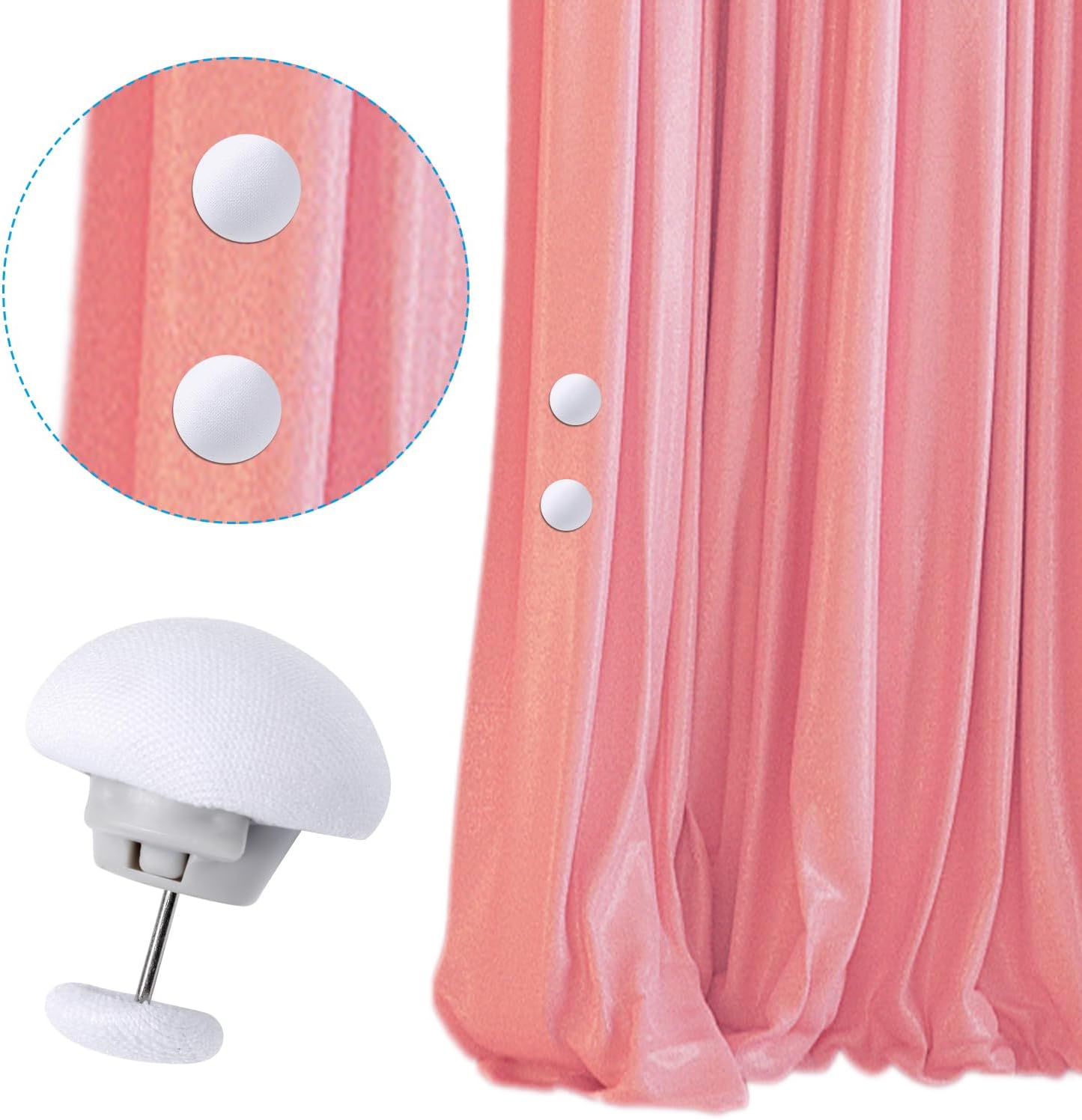 16pcs Duvet Clips with Mushroom Buttons and Iron Nails