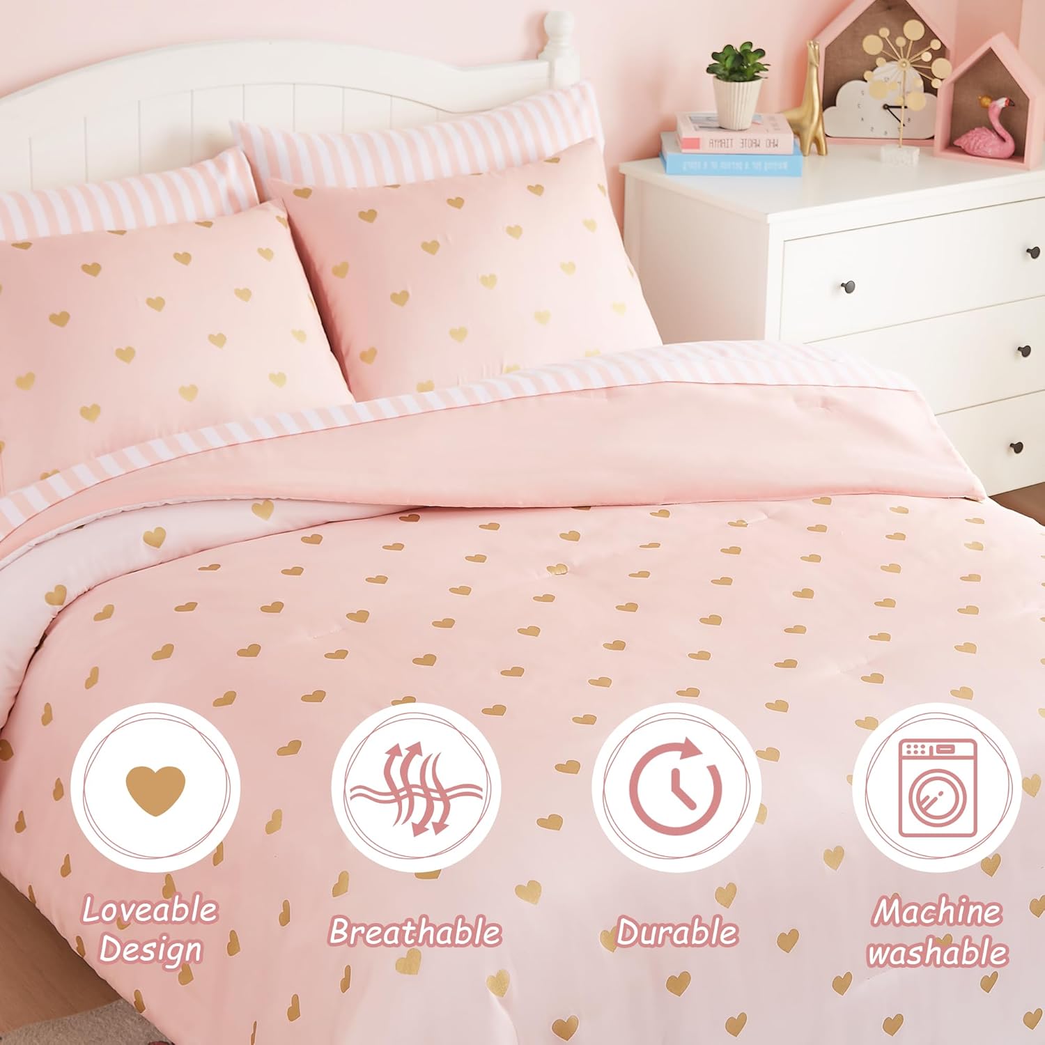 Wink Deer Pink Full Size Bed In A Bag Set