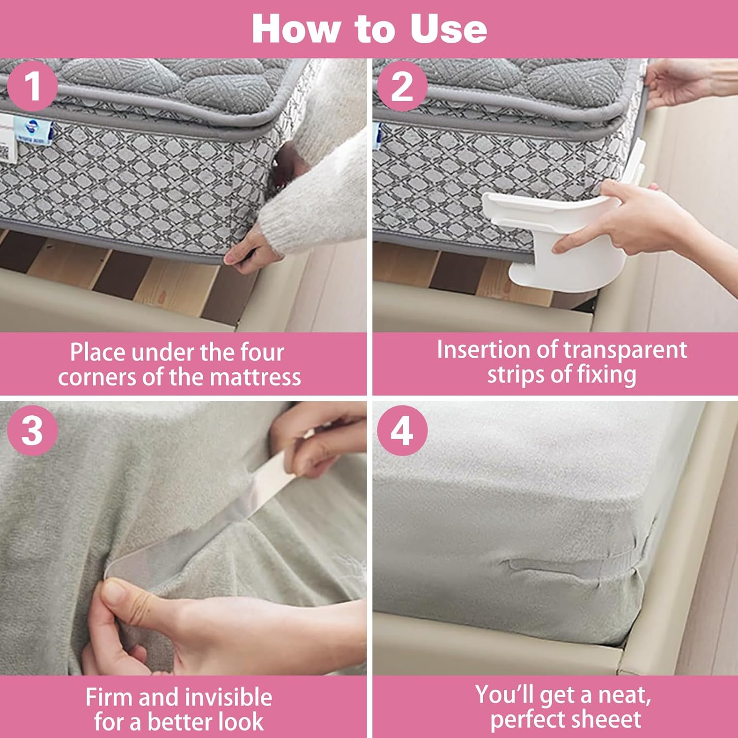 4Pack Heavy Duty Bed Sheet Holder Straps