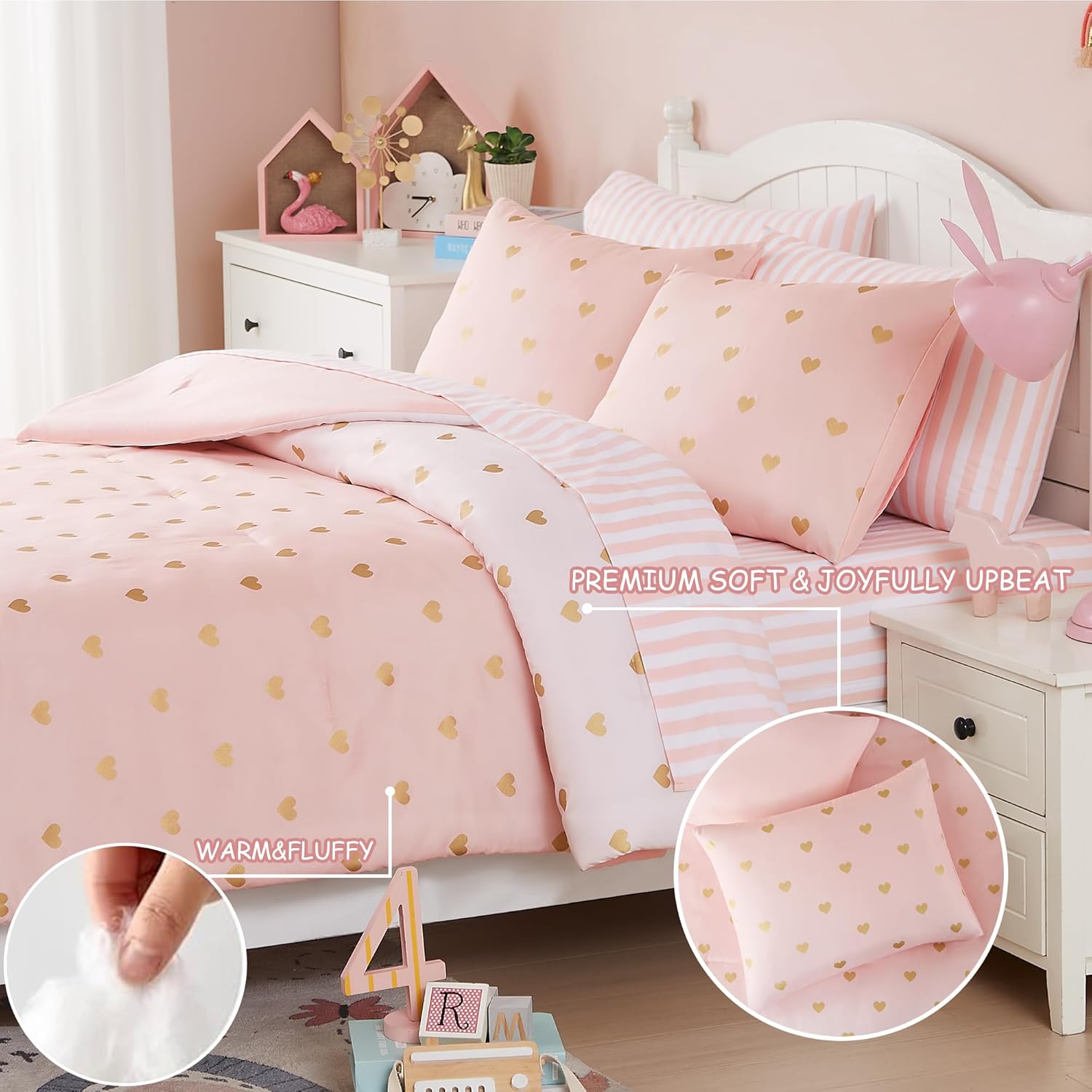 Wink Deer Pink Full Size Bed In A Bag Set