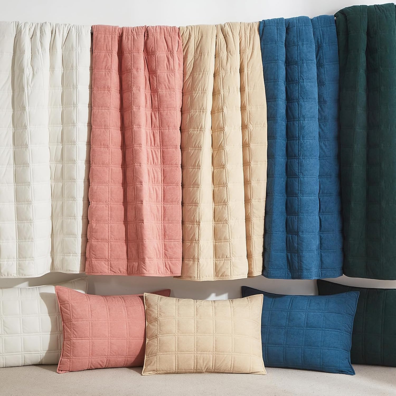 Wondnuga Velvet Quilt Set 3 Pieces Full Queen