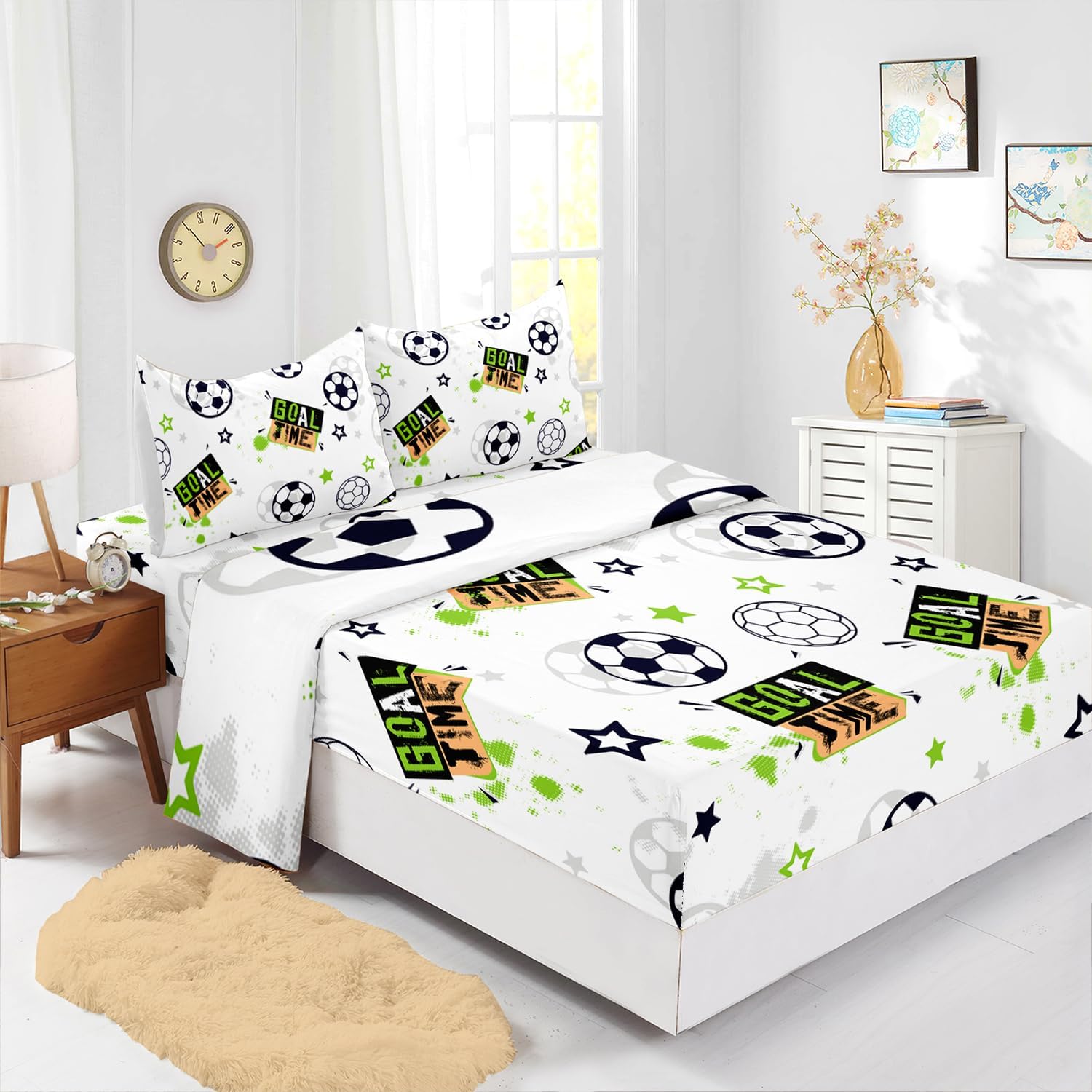 AILONEN Soccer Bed Sheet Set Twin XL Kids Teens