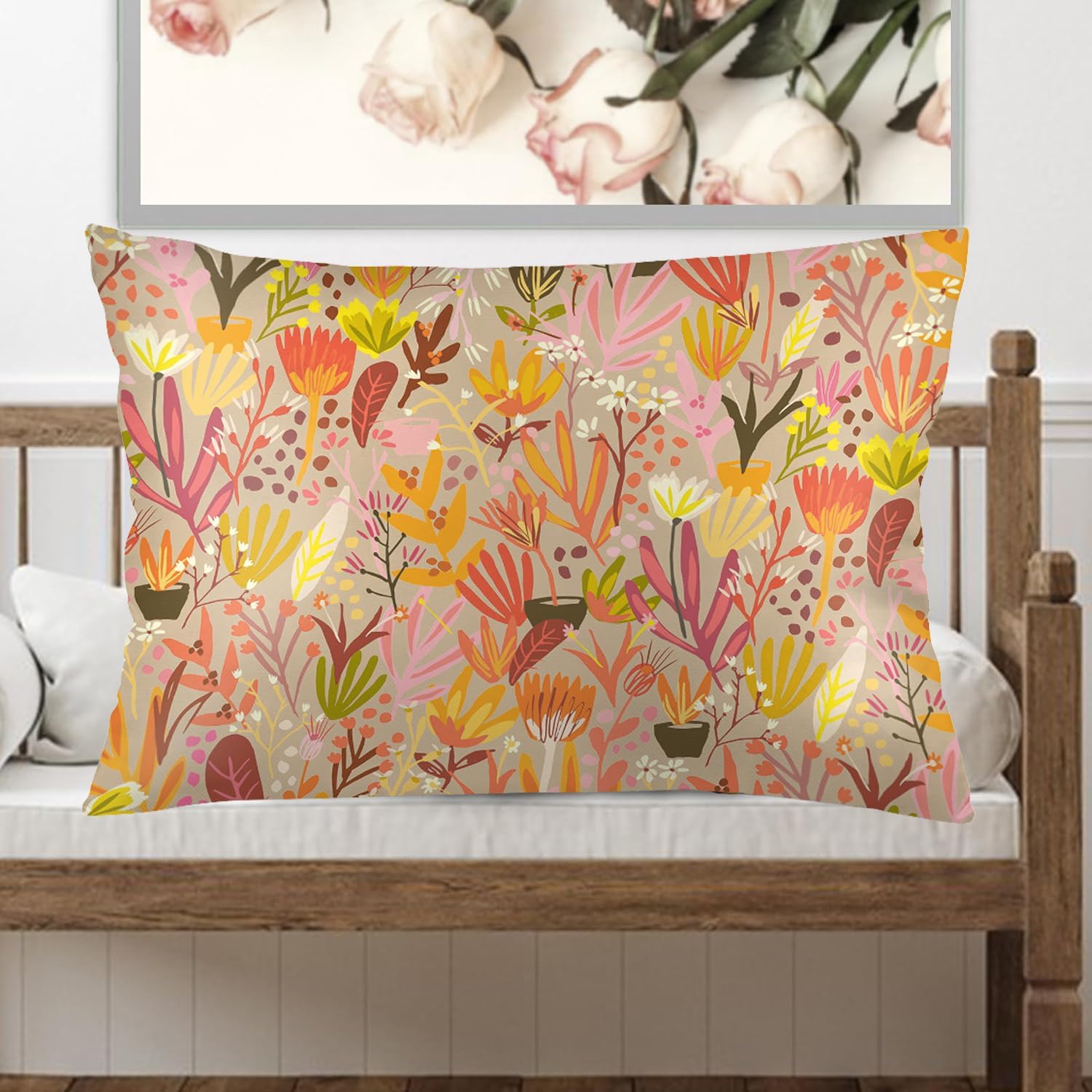Farmhouse Floral Pillowcase 20x26 Inch Soft Cover