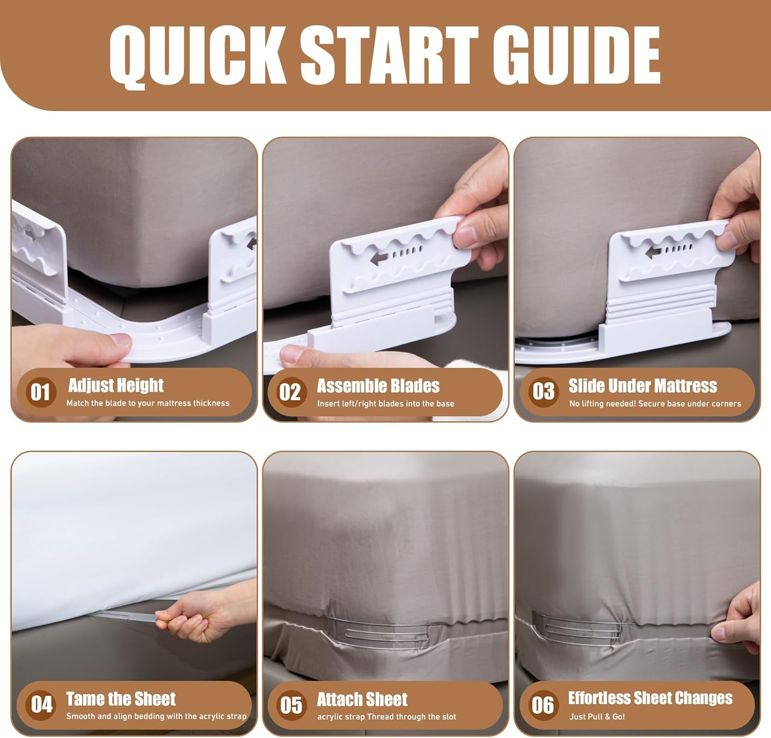 GAWAVAWA Sheet Holders with Adjustable Height and No-Clip Lock System