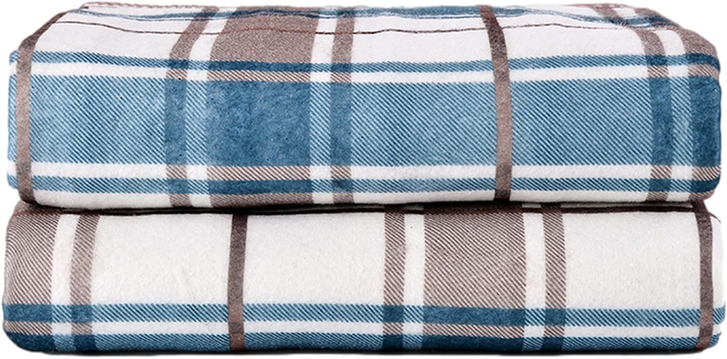 Lovskoo Soft Flannel Heated Plaid Throw Blanket for Travel