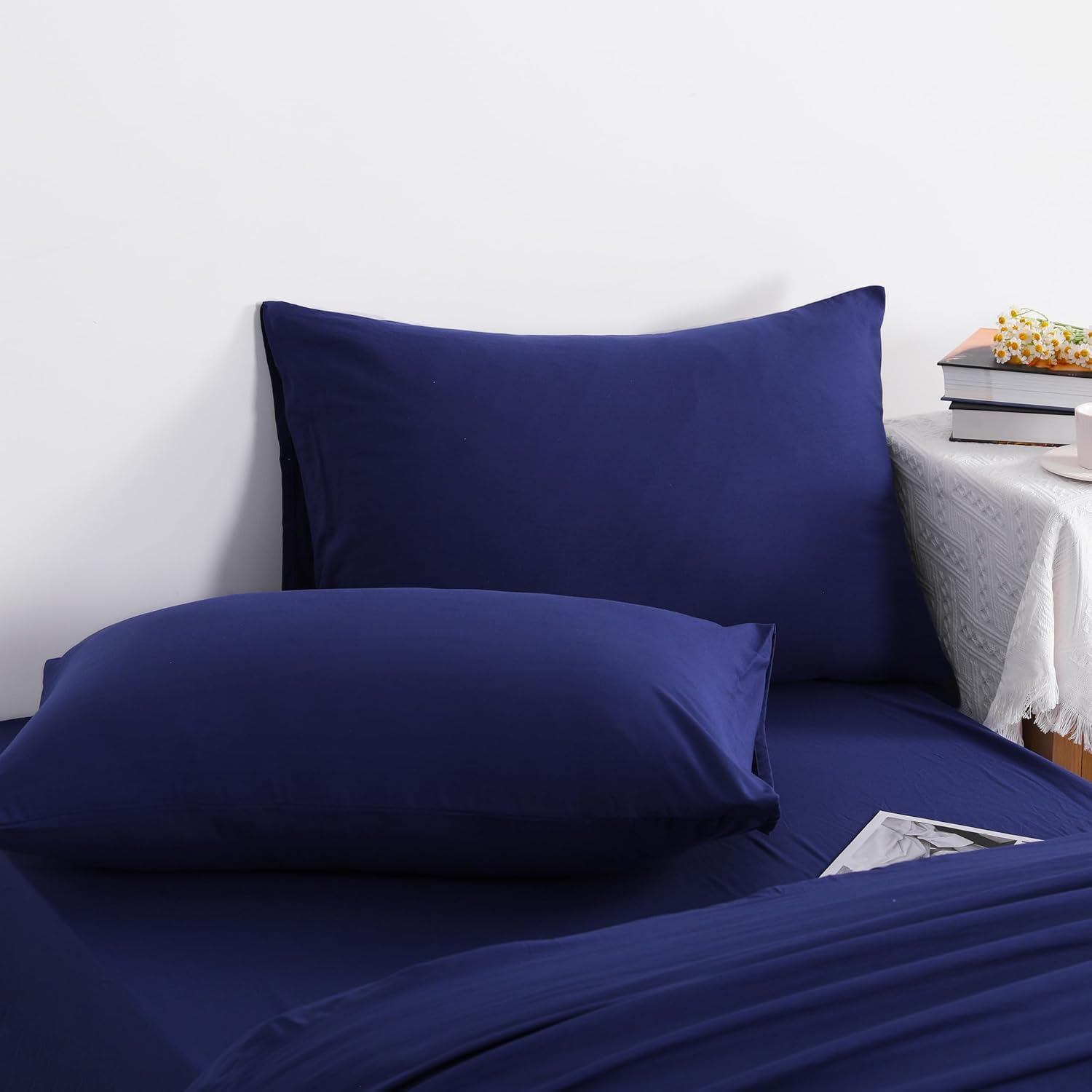 NTBAY Twin Comforter Set with Sheets Navy Blue 1