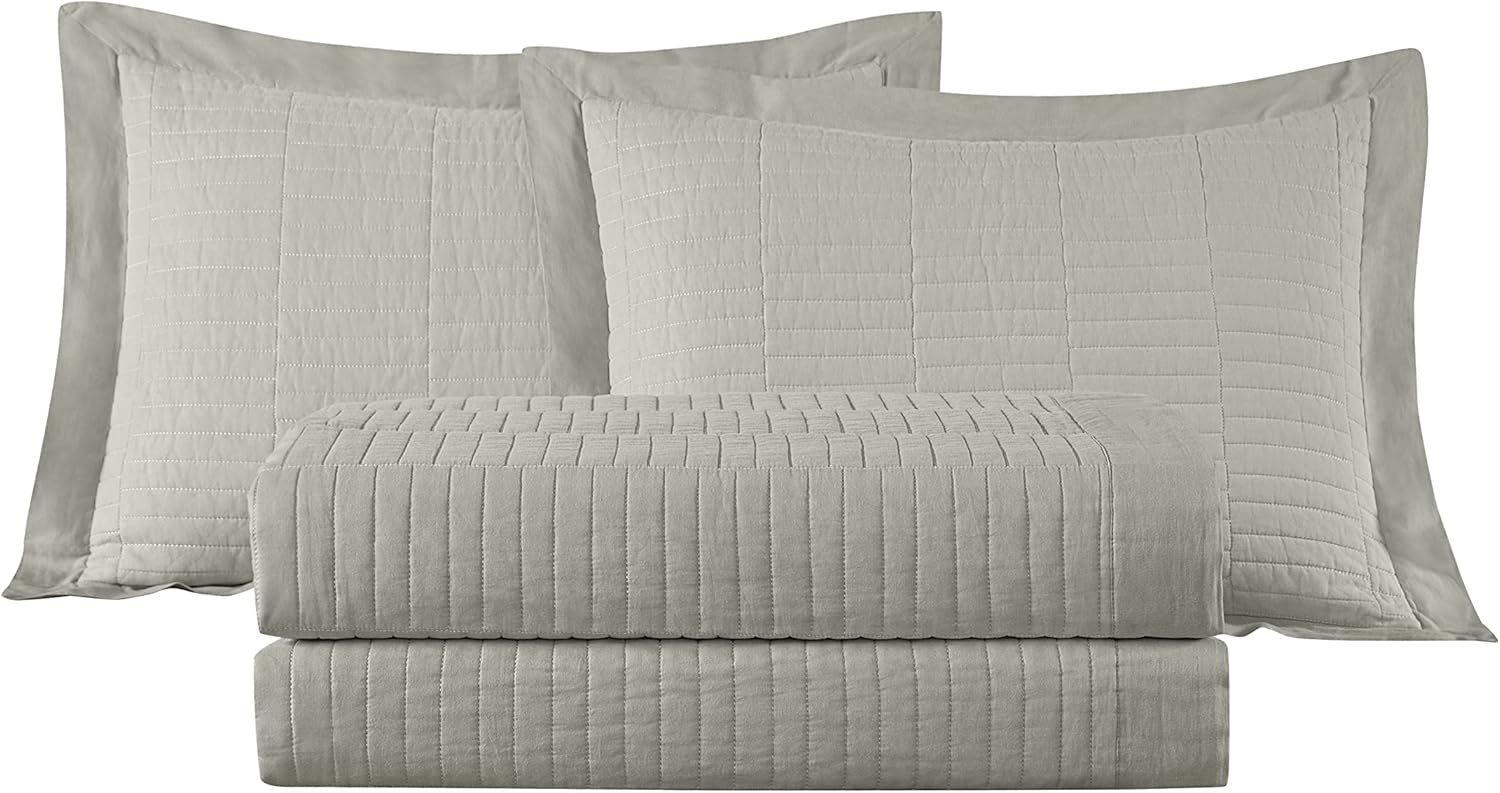 Chezmoi Yuma 3-Piece Cotton Quilt Set Queen Size 1