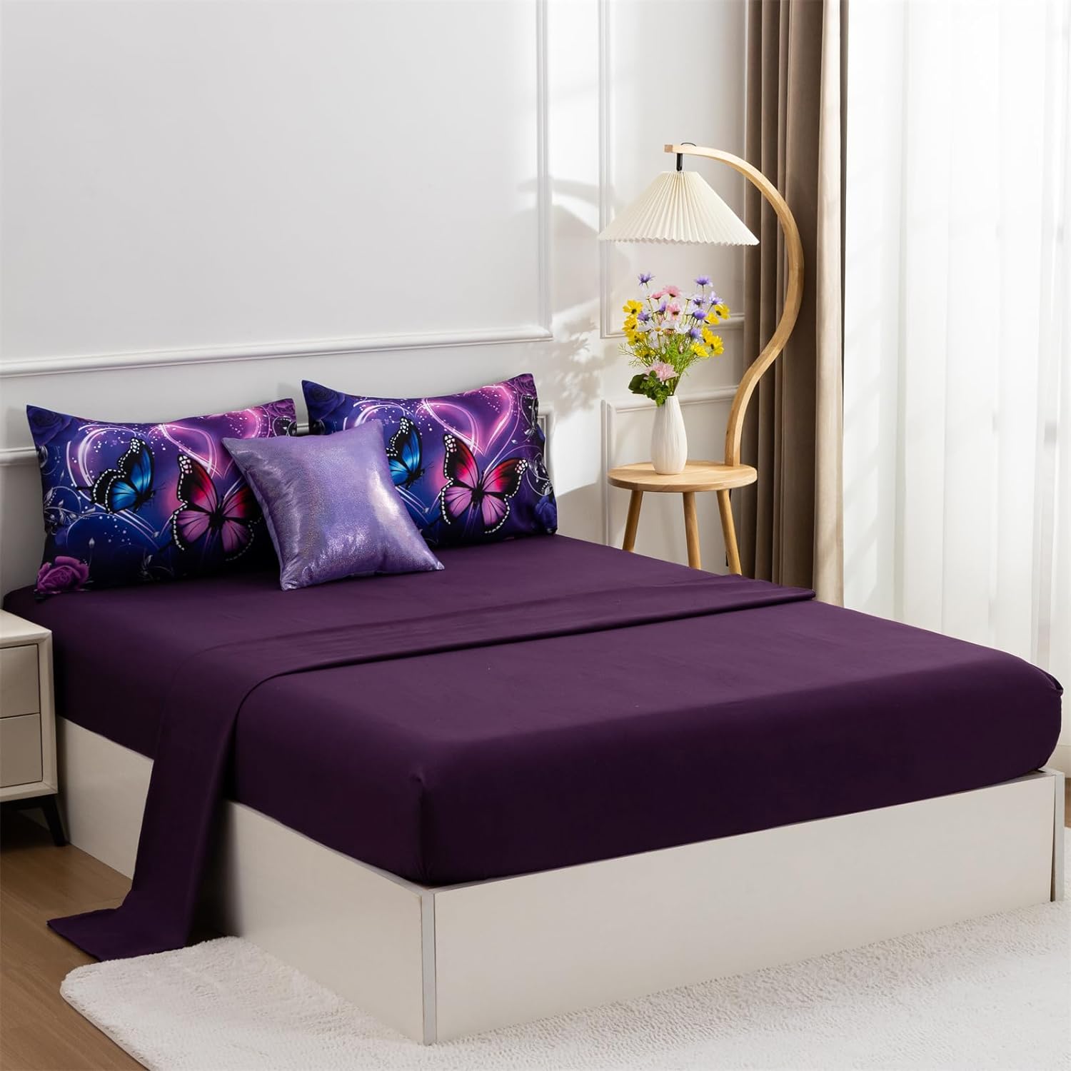 A Nice Night Galaxy 6pc Bed in a Bag Butterfly Bedding Set