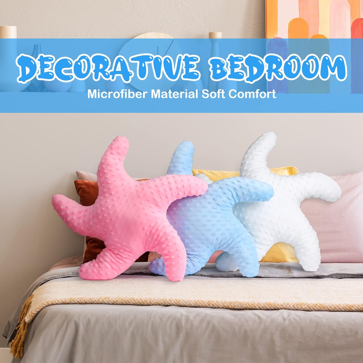 Fumete Starfish Throw Pillow 20 Blue 2 Pcs