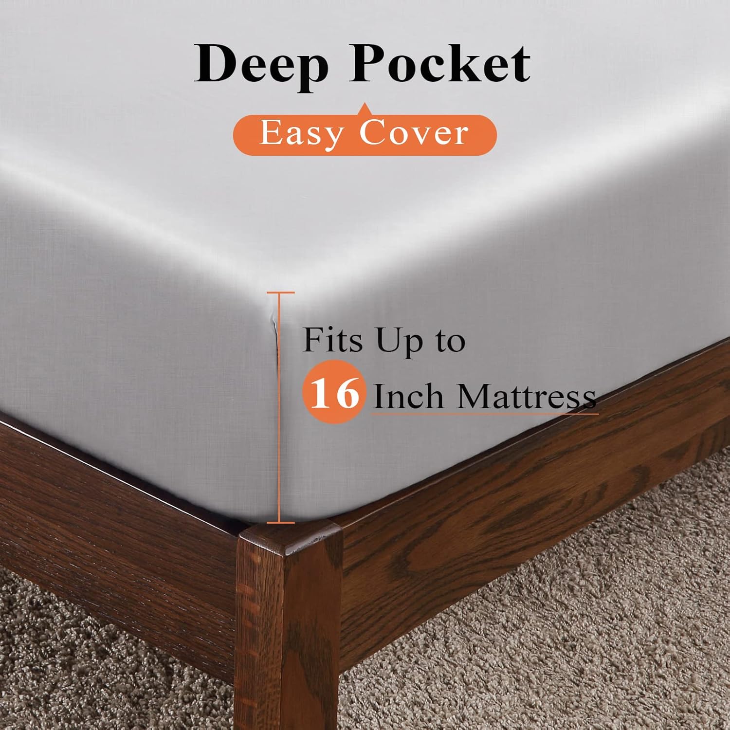 ShunjieHome Bamboo Viscose Fitted Sheet Cal King