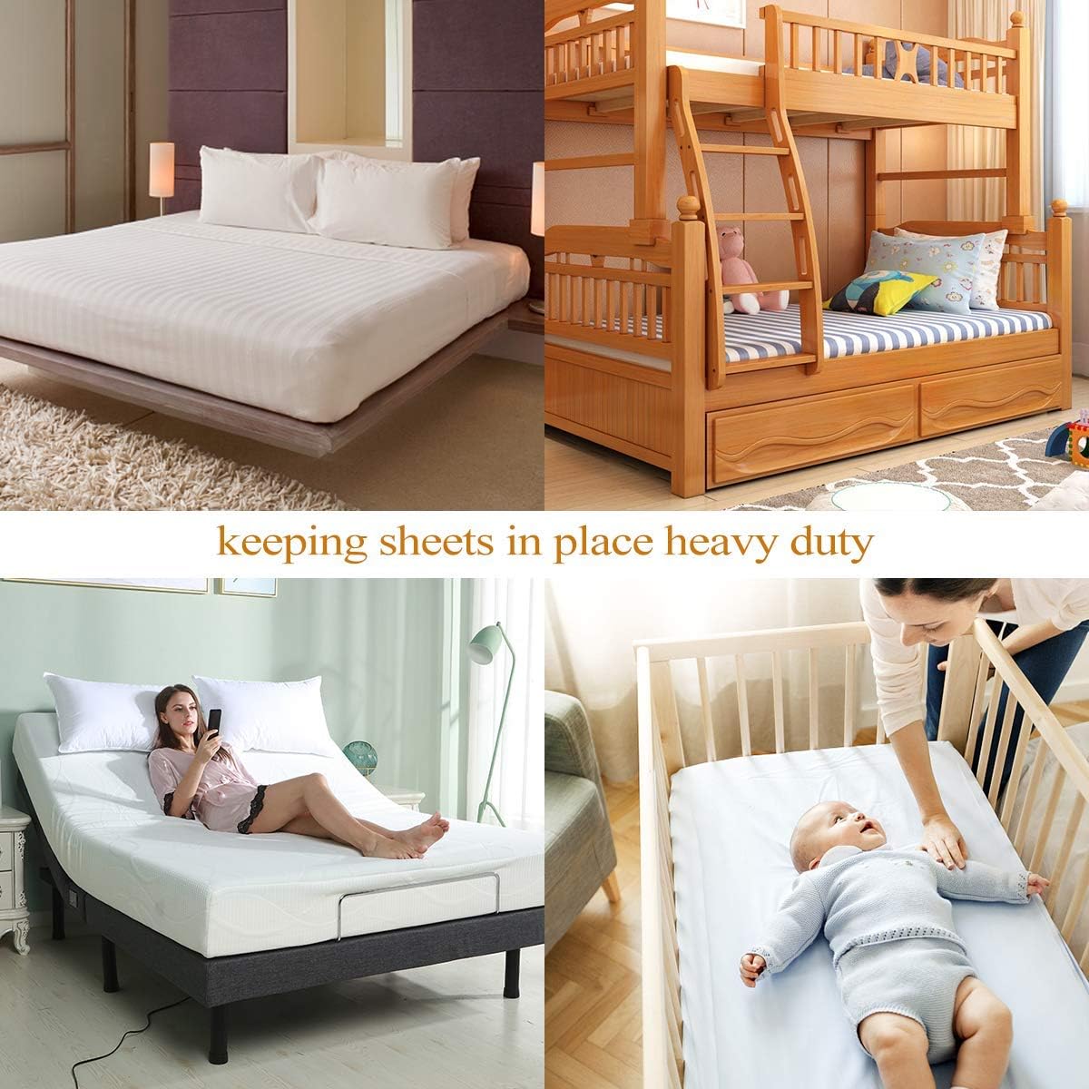 Sheet Suspenders Clips for Twin Full Queen King Mattress Sheet Holders