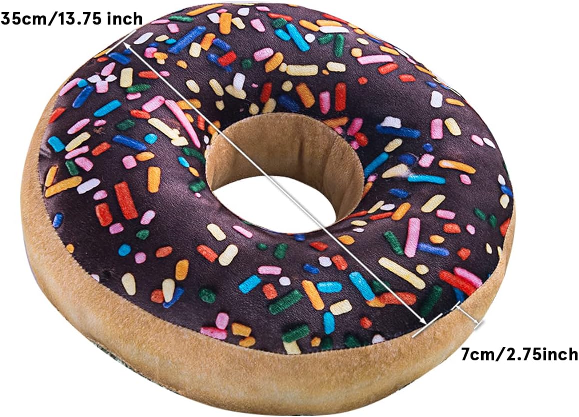HYSEAS 14 Inch Chocolate Donut Throw Pillow 2 Pack