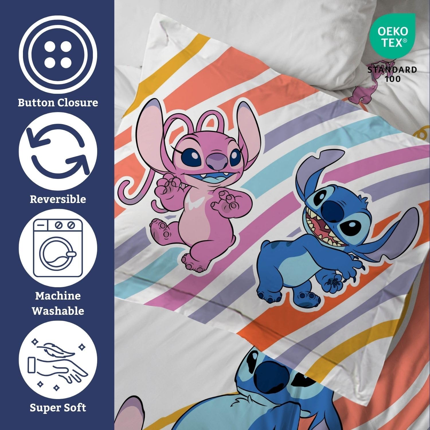 Jay Franco Duvet Cover Set Disney Lilo and Stitch Full Size