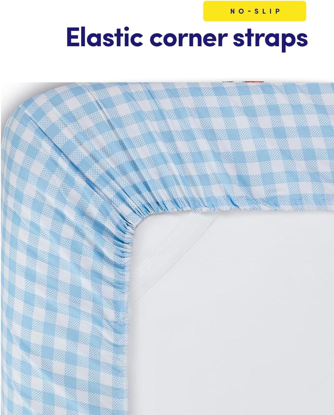 1500 Supreme Kids Bed Sheet Set - Blue Gingham