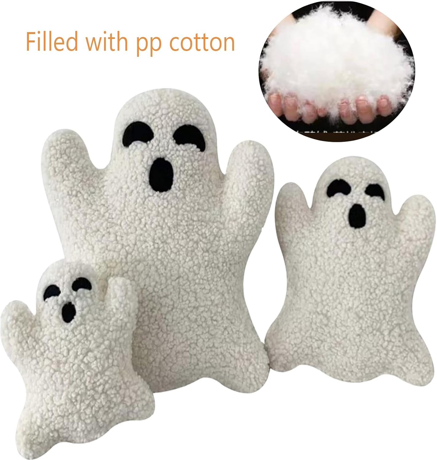 Halloween Ghost Pillow 3PCS Cute Plush Decorative Throw