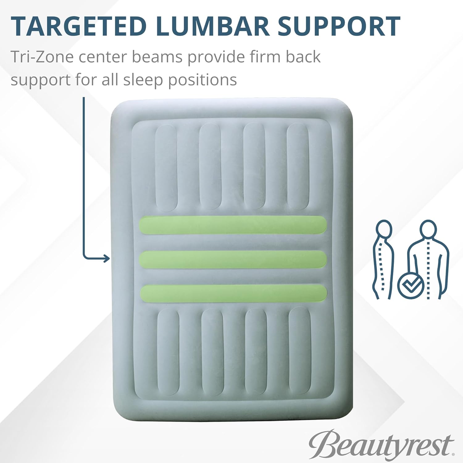 Beautyrest 18 Air Mattress with Pillowtop and Tri-Zone Support