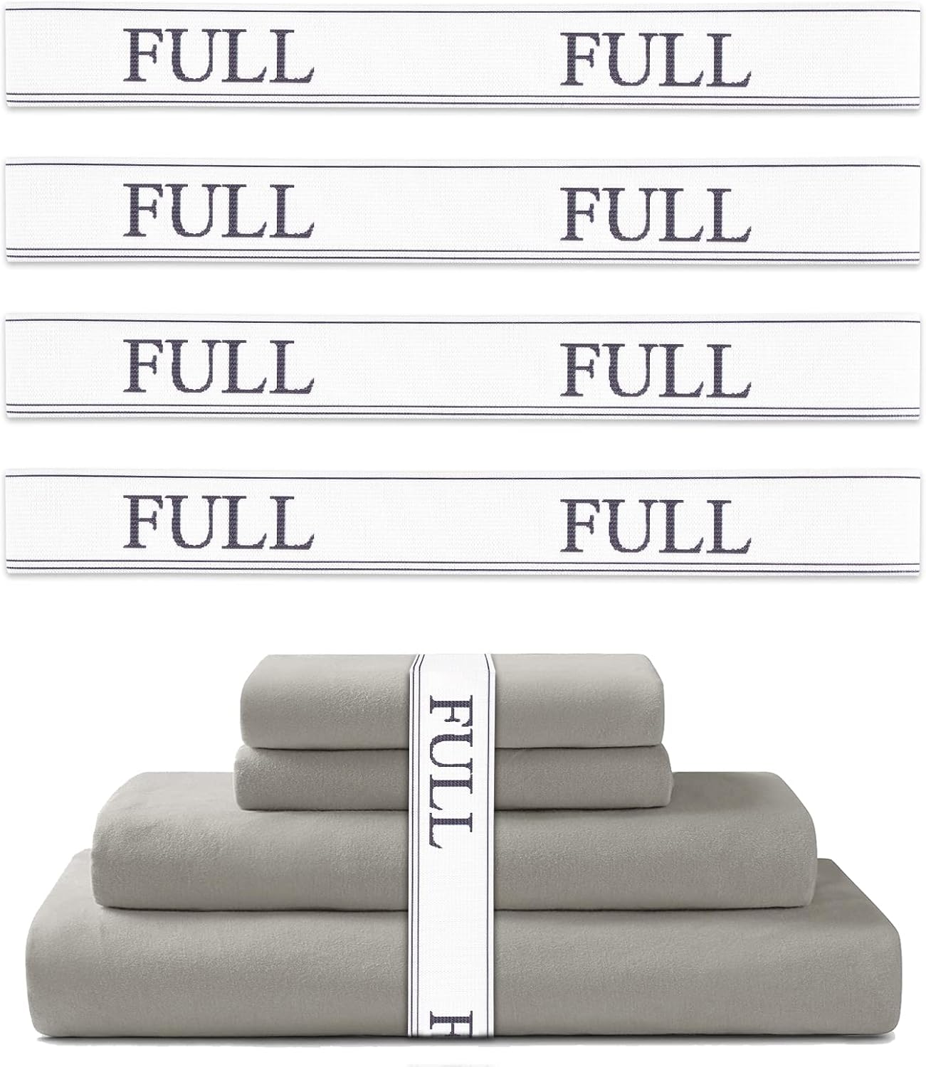 Monalife Sheet Organizer Bands - 4 Pack for Sheet Storage