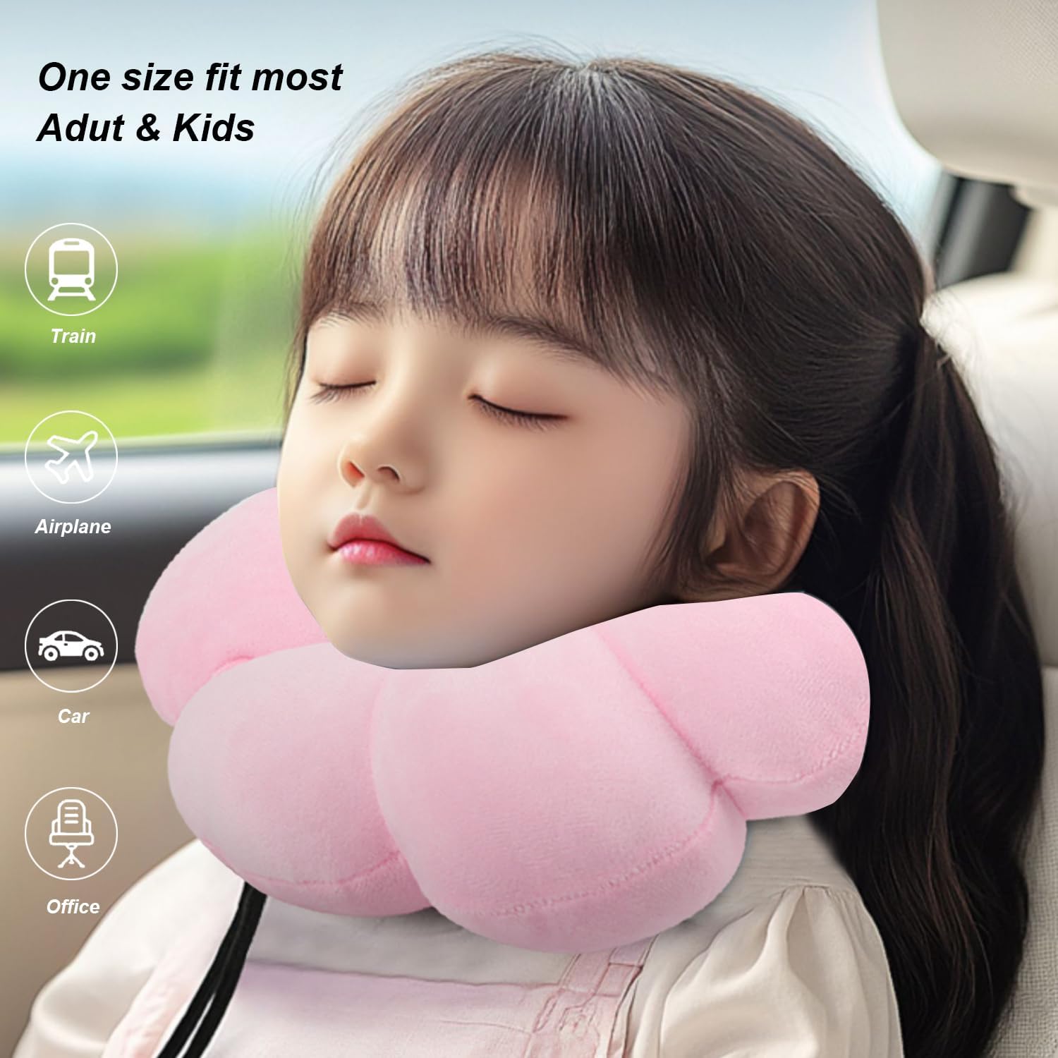Sexysamba Daisy Flower Travel Neck Pillow for Adults Kids