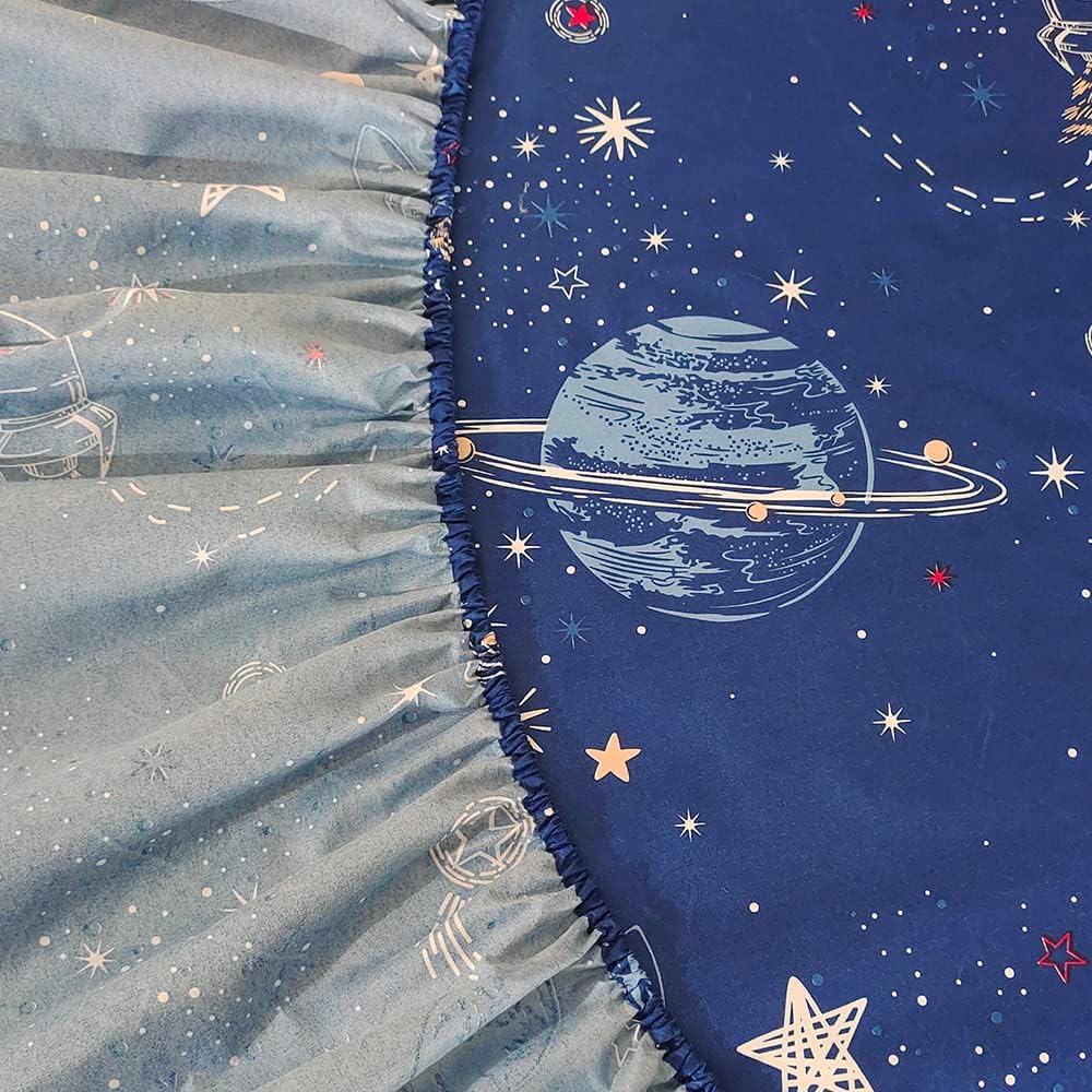 MAG 3 Pcs Space Sheet Set with Planets Stars Rockets Pattern