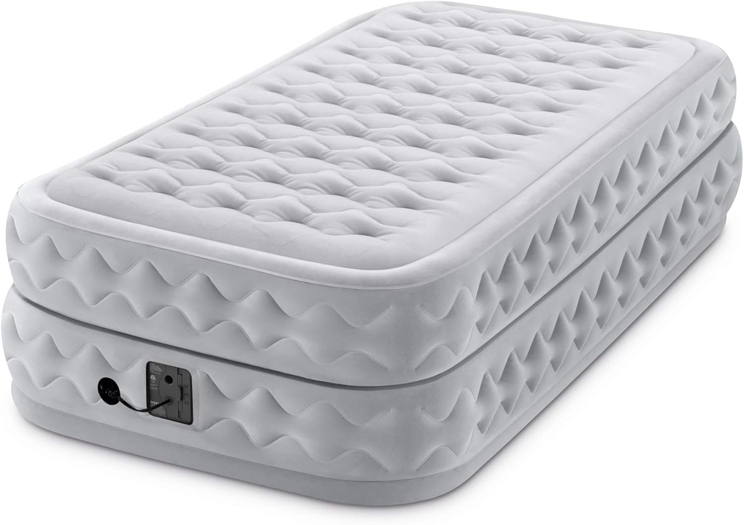 Intex Dura-Beam Deluxe Airbed with Fiber-Tech Technology Twin Gray