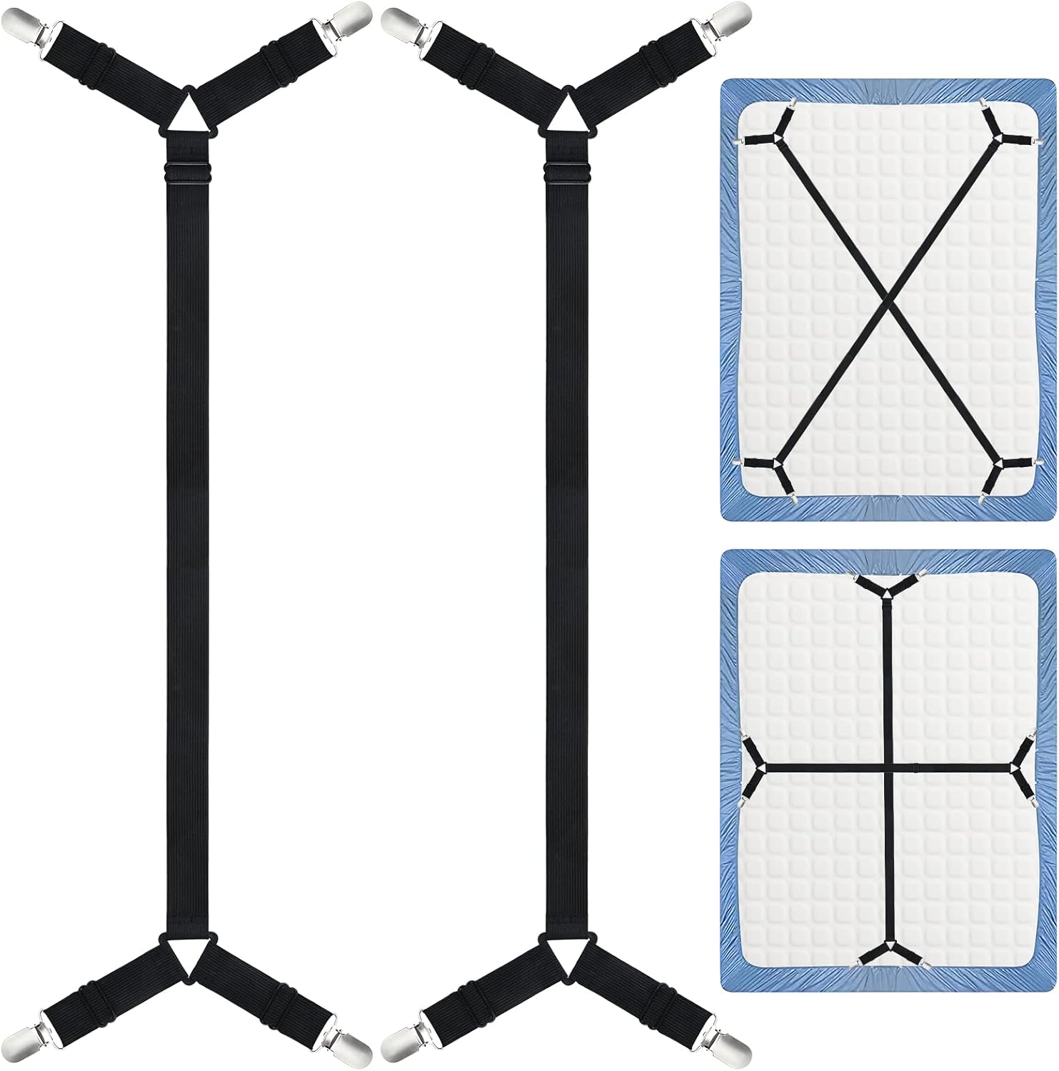 Morcheiong Sheet Fasteners Straps Set of 2