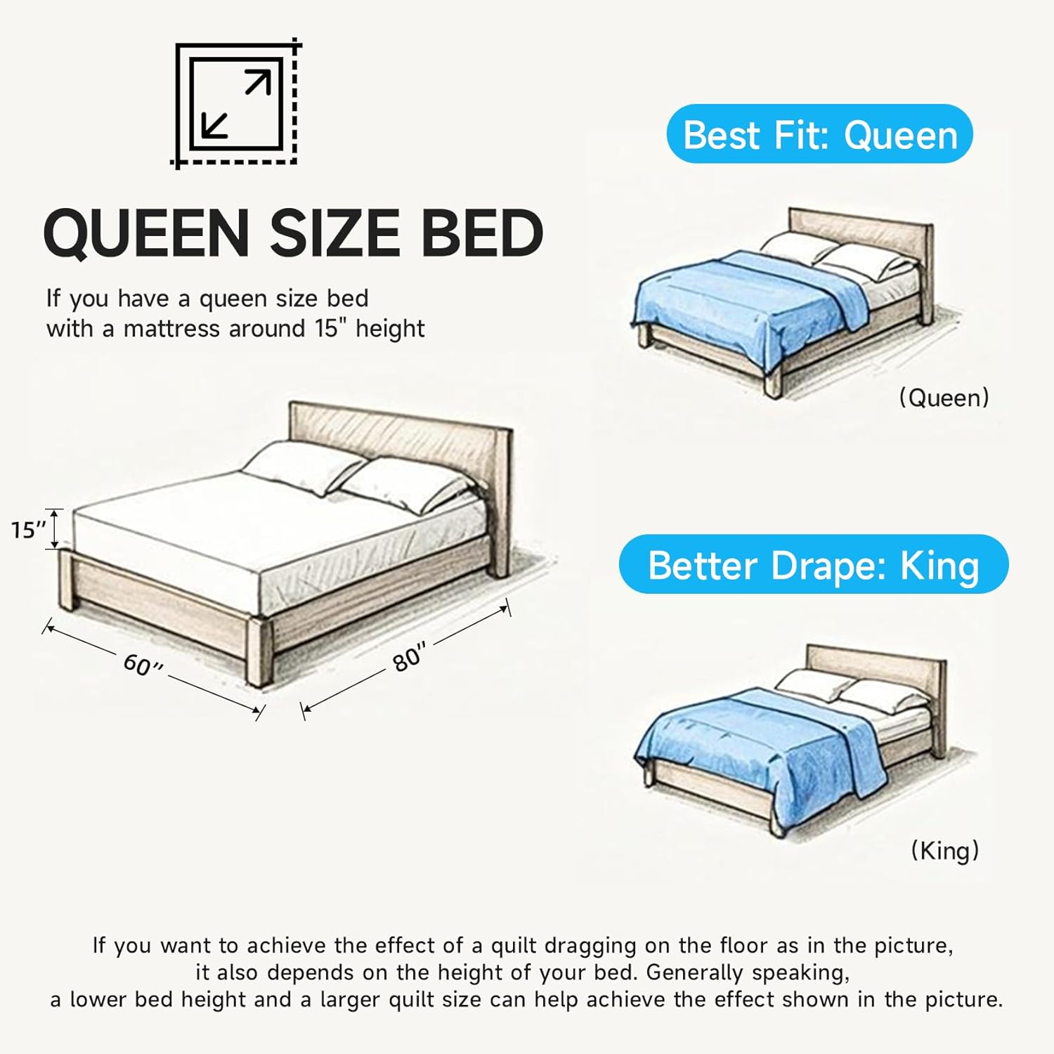 Lavsiry Beige Quilt Set - 3 Piece Full Queen Size Bedding