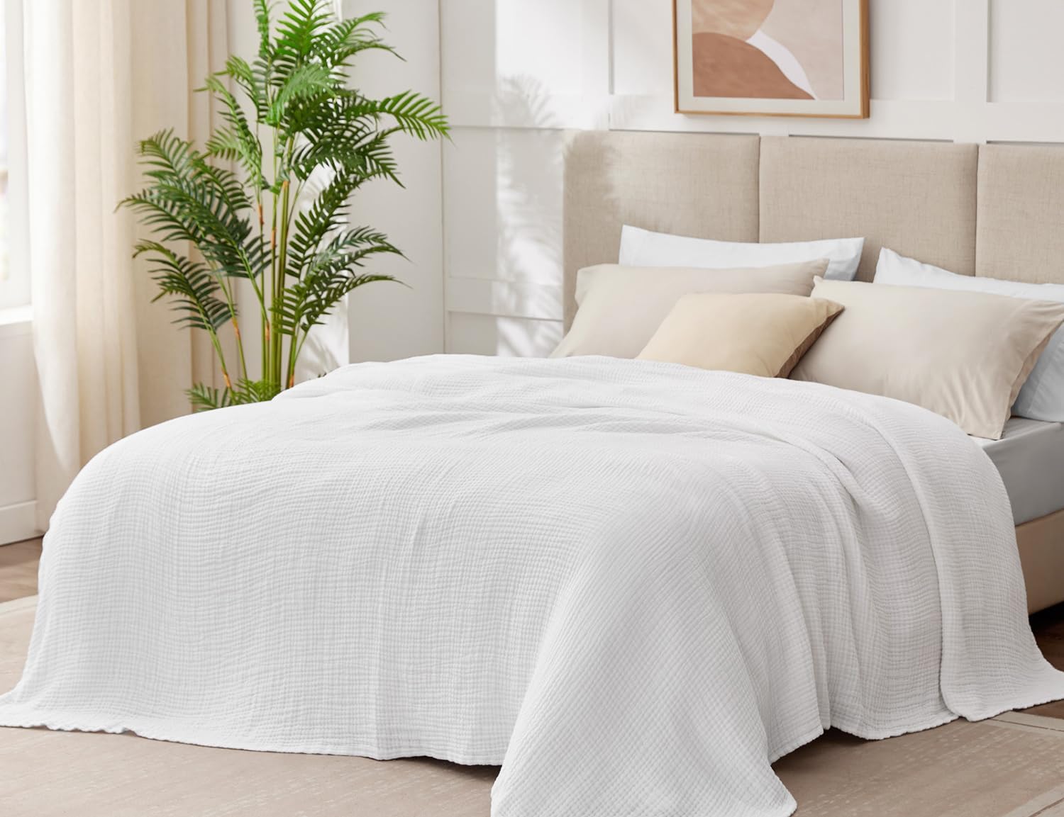 100 Cotton Muslin Queen Blanket 90 x 90 6 Layers