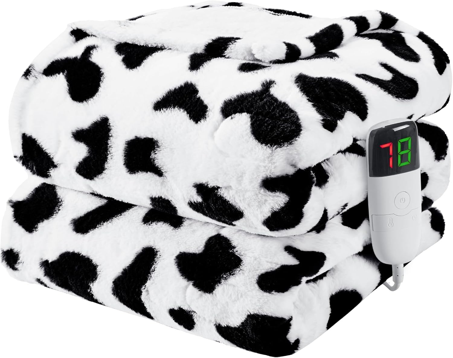 RUJIPO Cow Print Heated Electric Blanket Twin