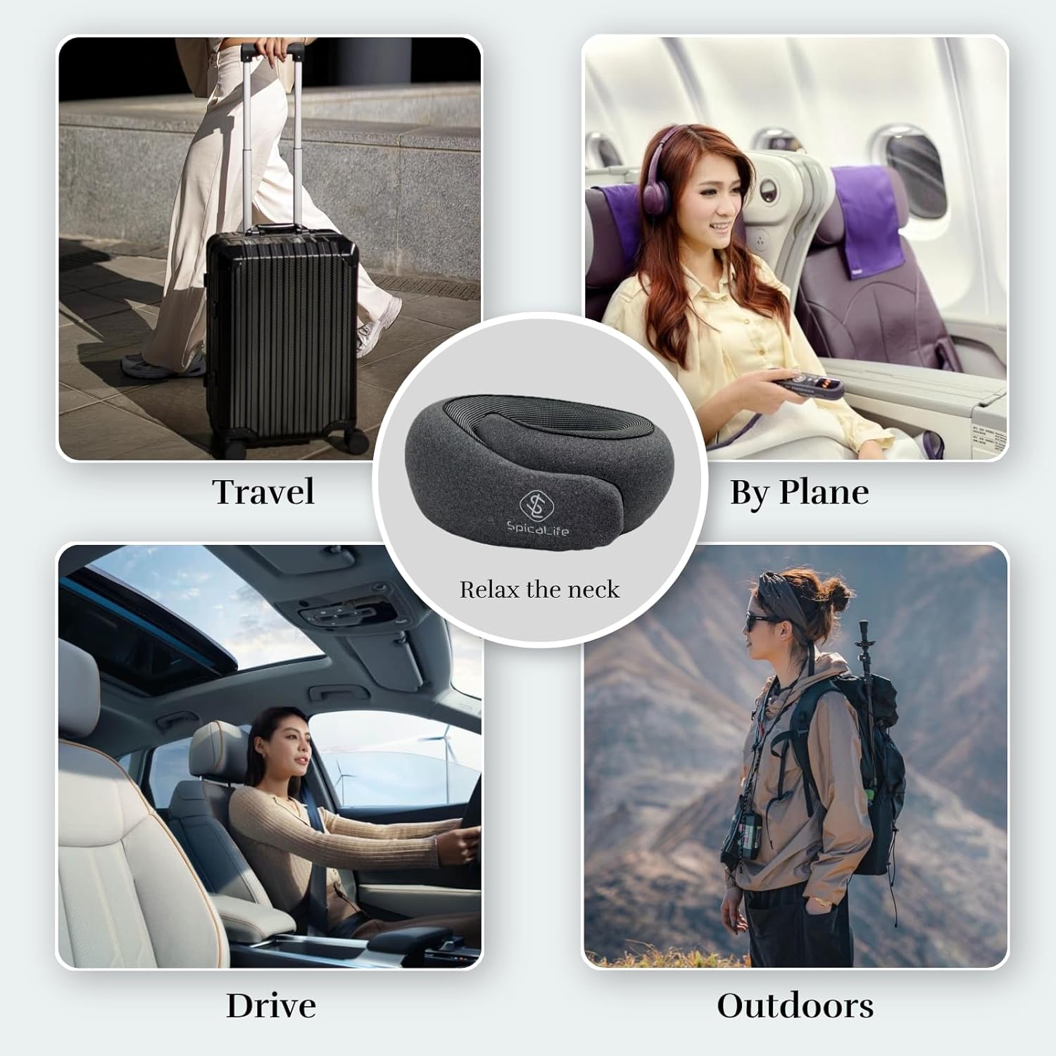 Spicalife Neck Travel Pillow Set with Storage Box