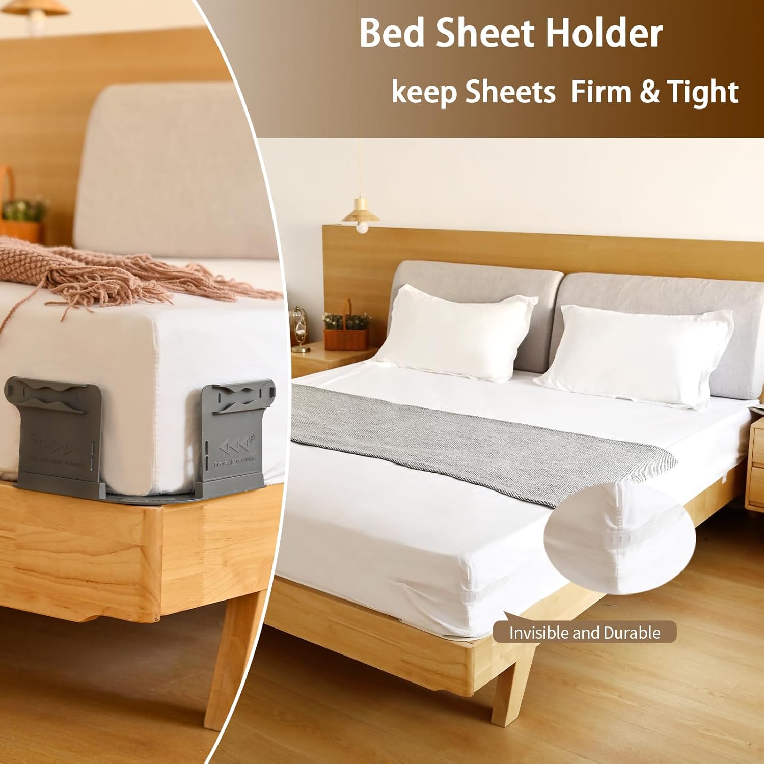 AIPUDE Heavy Duty Sheet Holder with Lock Strips 4pcs Universal Fitted Sheet Straps