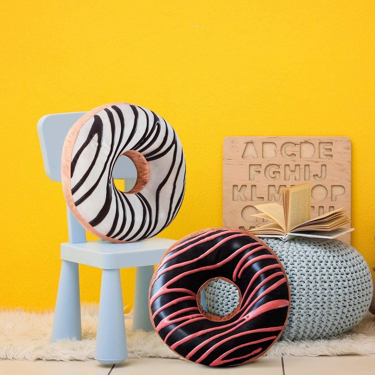 HYSEAS Donut Shaped Throw Pillow 14 Inch 2 Pack