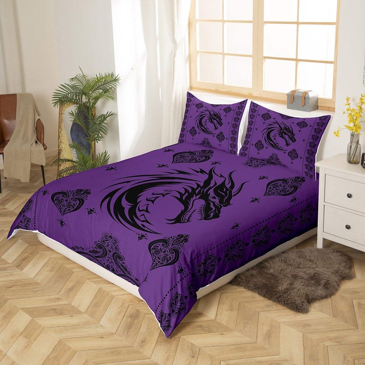 Castle Fairy Dragon Duvet Cover Set King Size