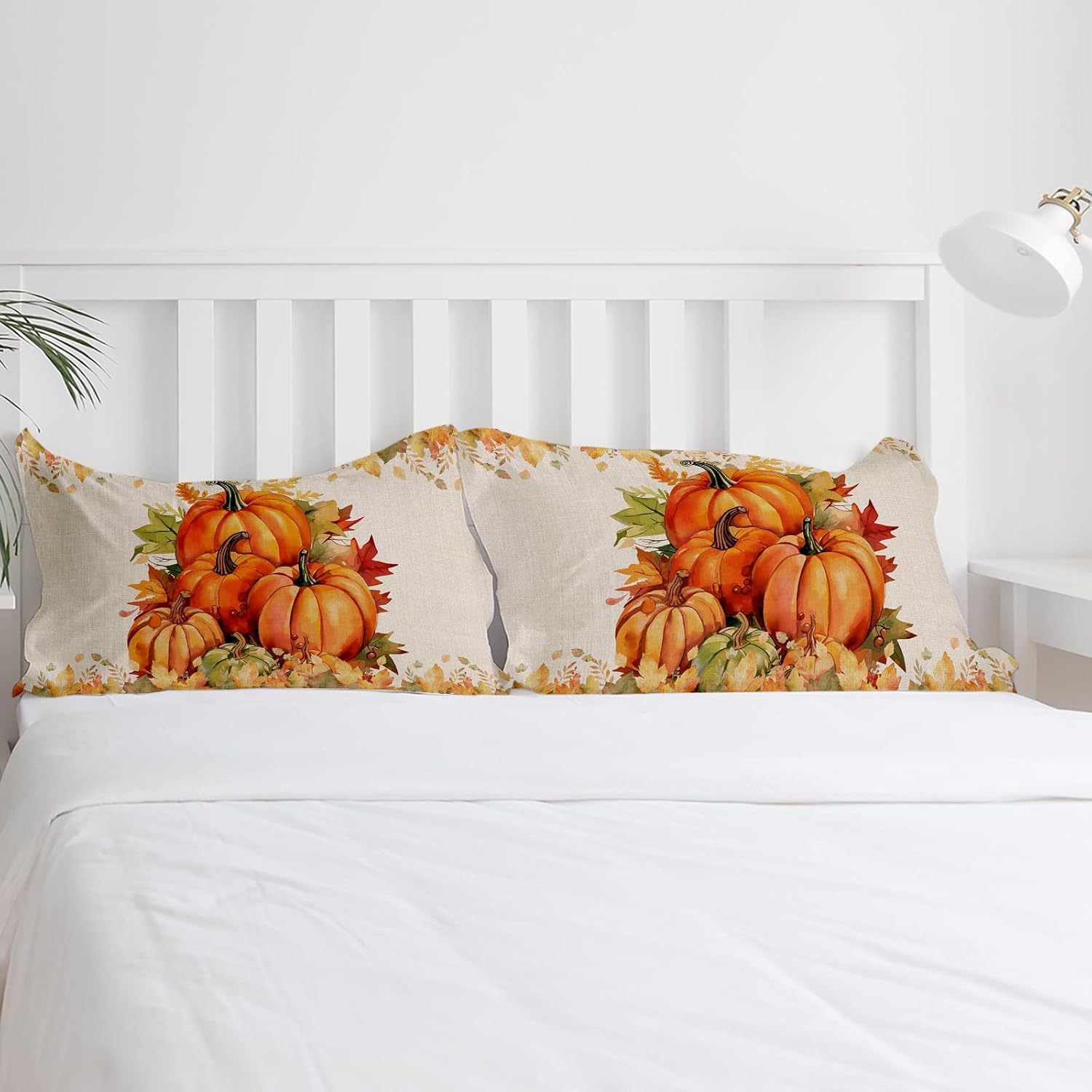 Boanket Orange Pumkins 3-Piece Fall Duvet Set Queen Size