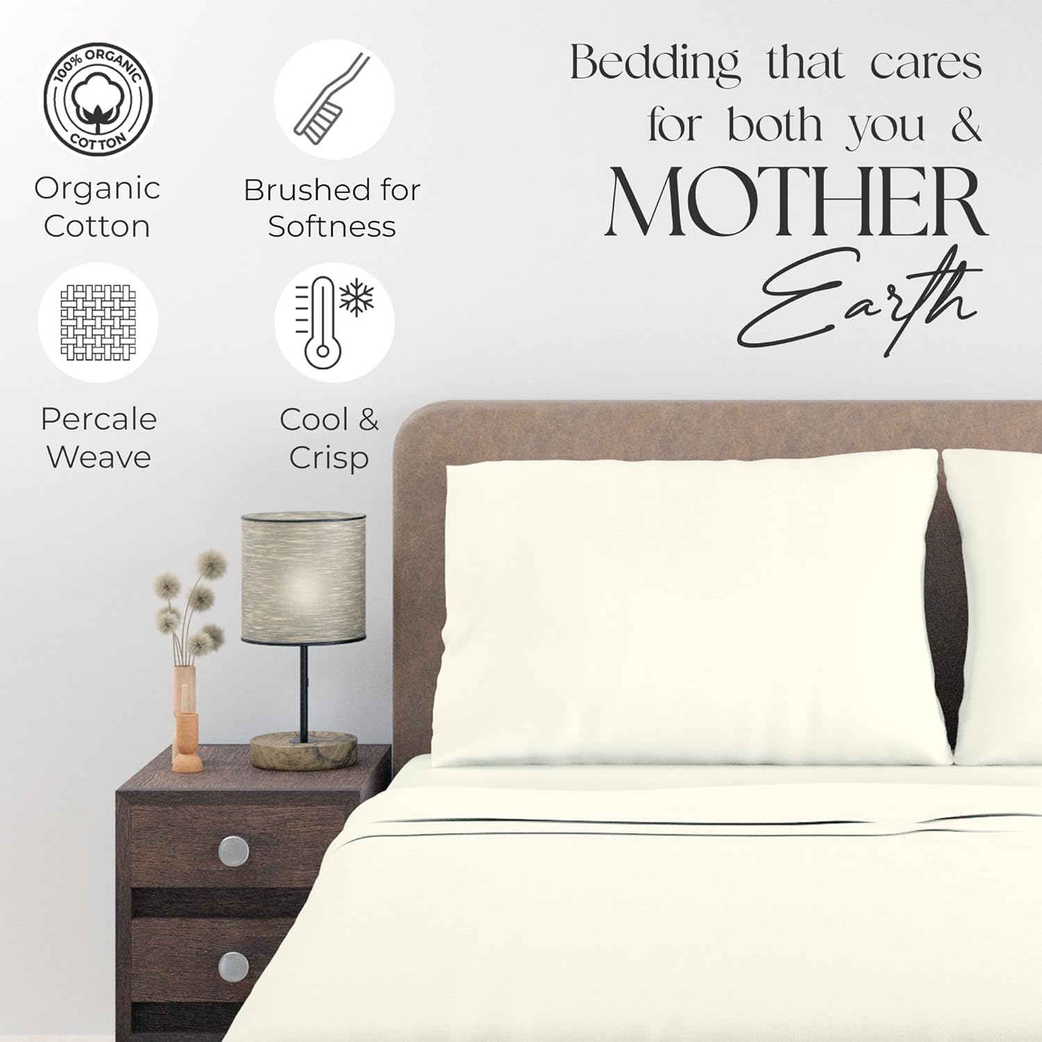 Organic Cotton Twin XL Sheets - Lightweight Breathable Deep Pockets