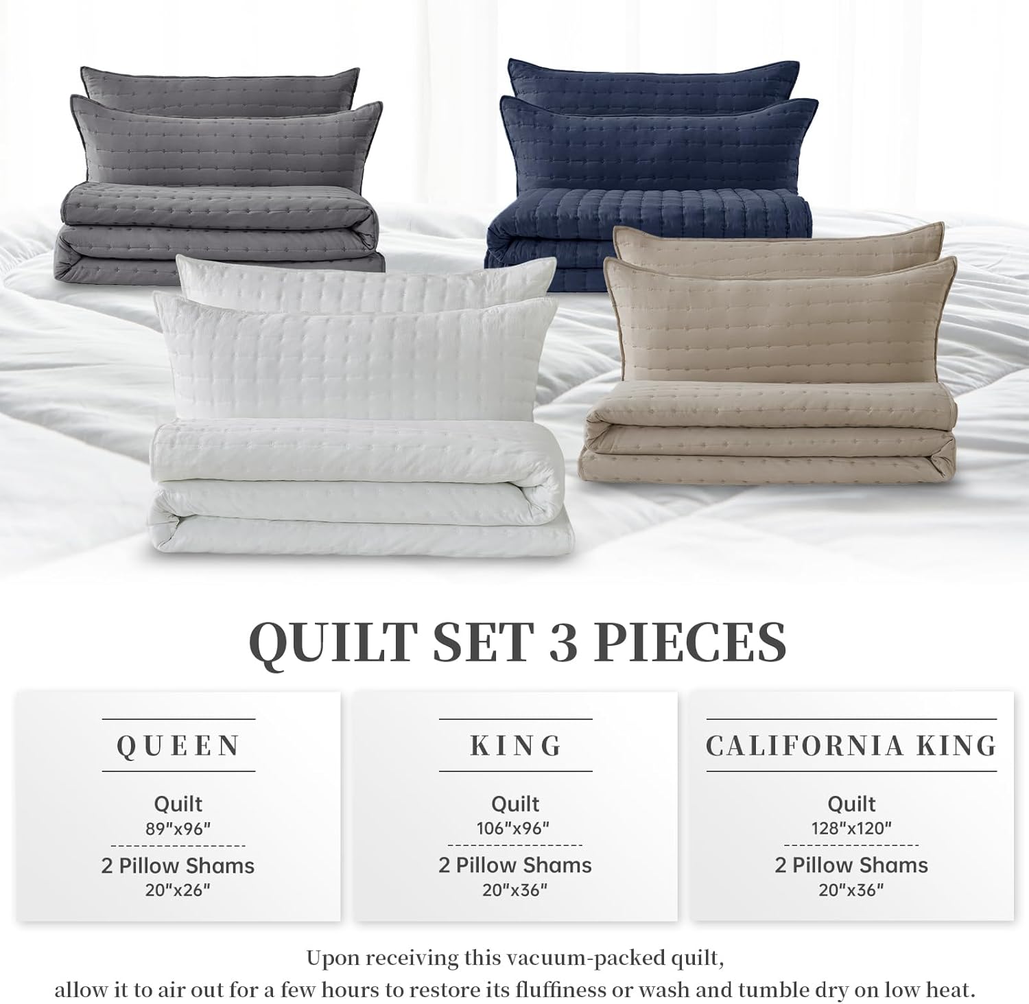 Suchbed Beige Cross-Stitch Quilt Set King Size 1