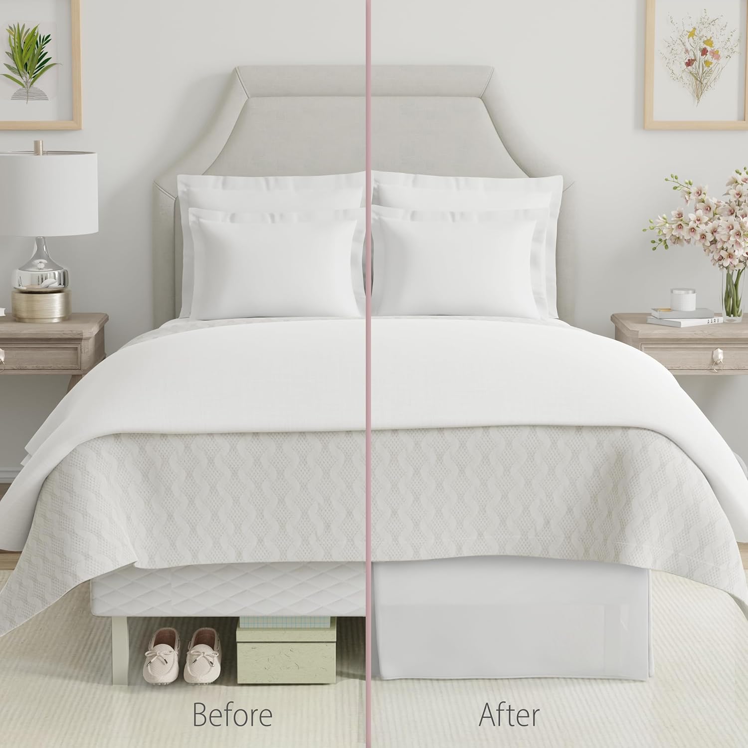 300-Thread-Count Cotton Twin Bed Skirt in Burgundy