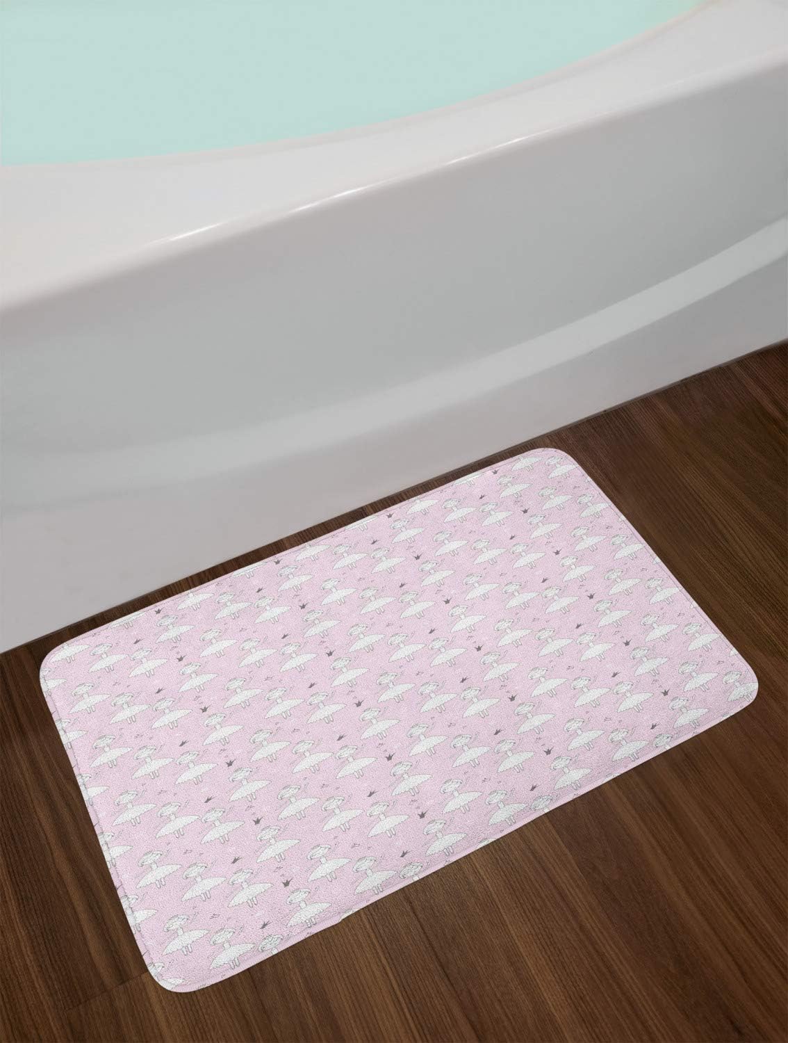 Ambesonne Ballerina Bath Mat with Little Girls Design