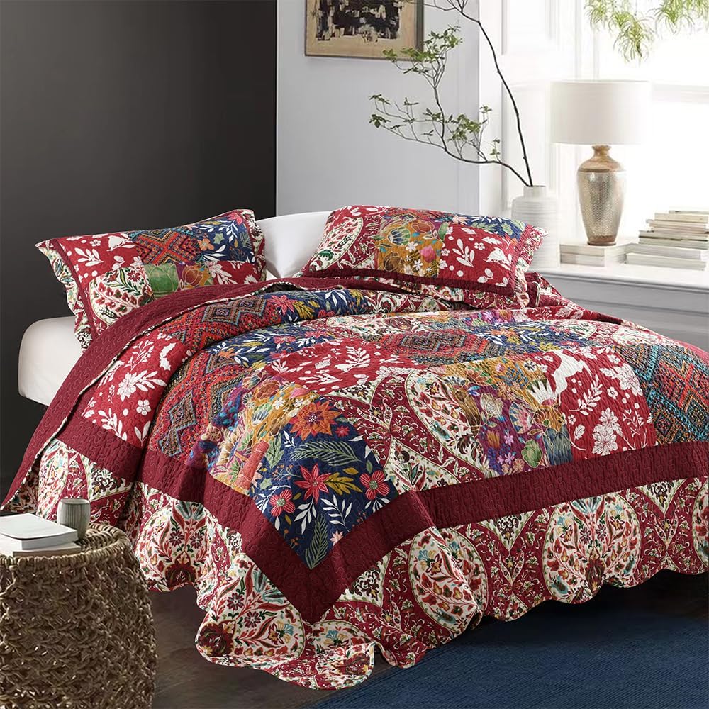 ENASAL Cotton Reversible Quilt Set King Size