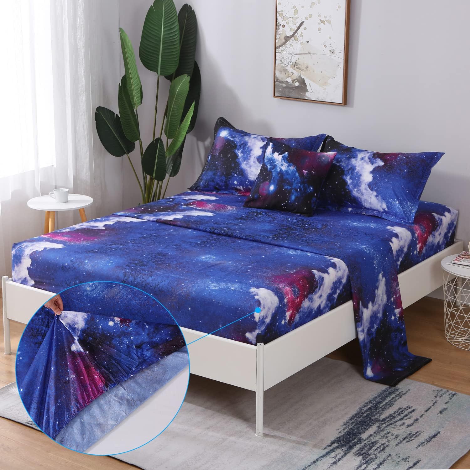 JQinHome Twin Galaxy Comforter Set 6 Piece Bed in a Bag