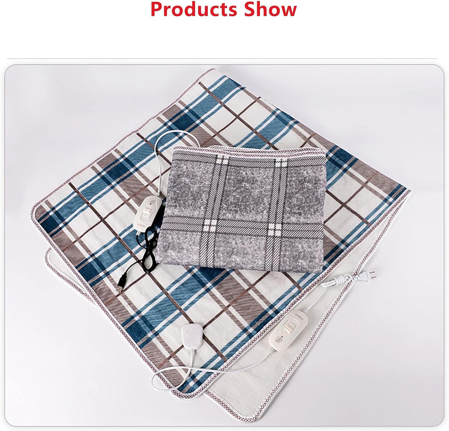 Lovskoo Soft Flannel Heated Plaid Throw Blanket for Travel